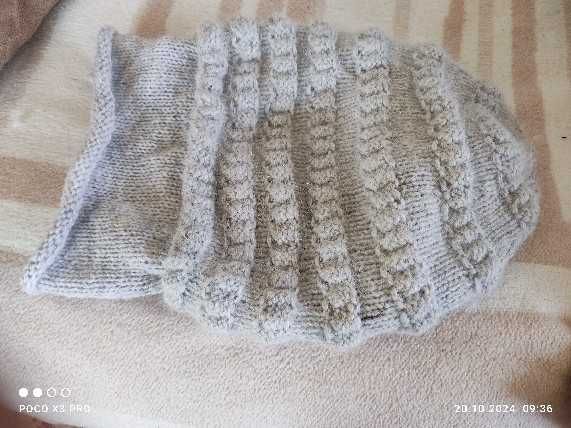 Шапочка пух норки на мериносе.Новая.