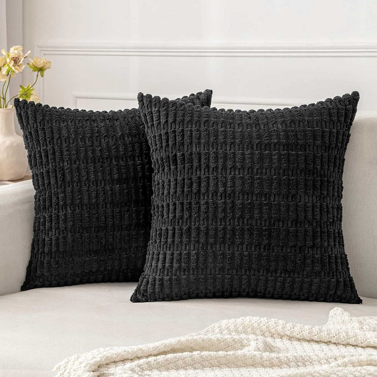 9l1002. Poszewka dekoracyjna boho MIULEE 40 x 40cm CZARNE