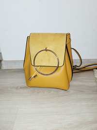 New Look nowy plecak shopper bag musztardowy