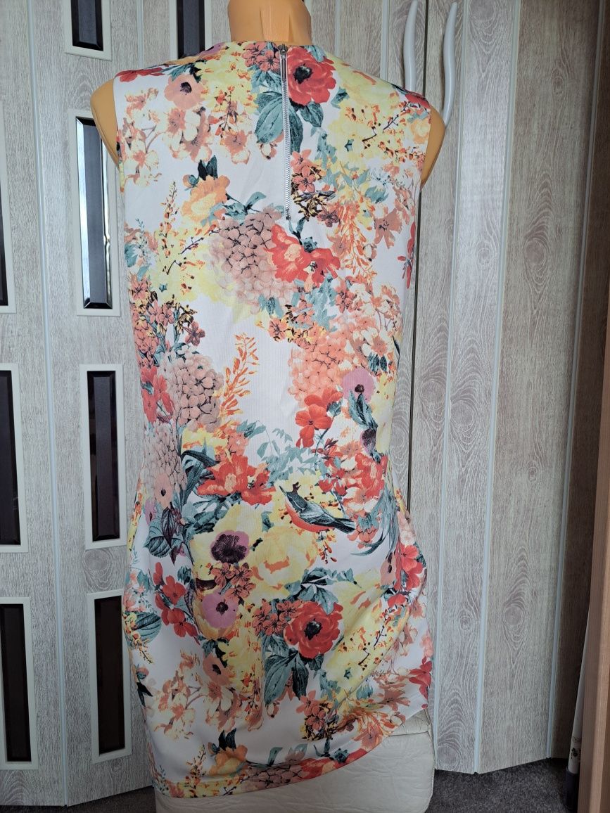 Sukienka mini krótka tunika Mohito kwiaty M 38