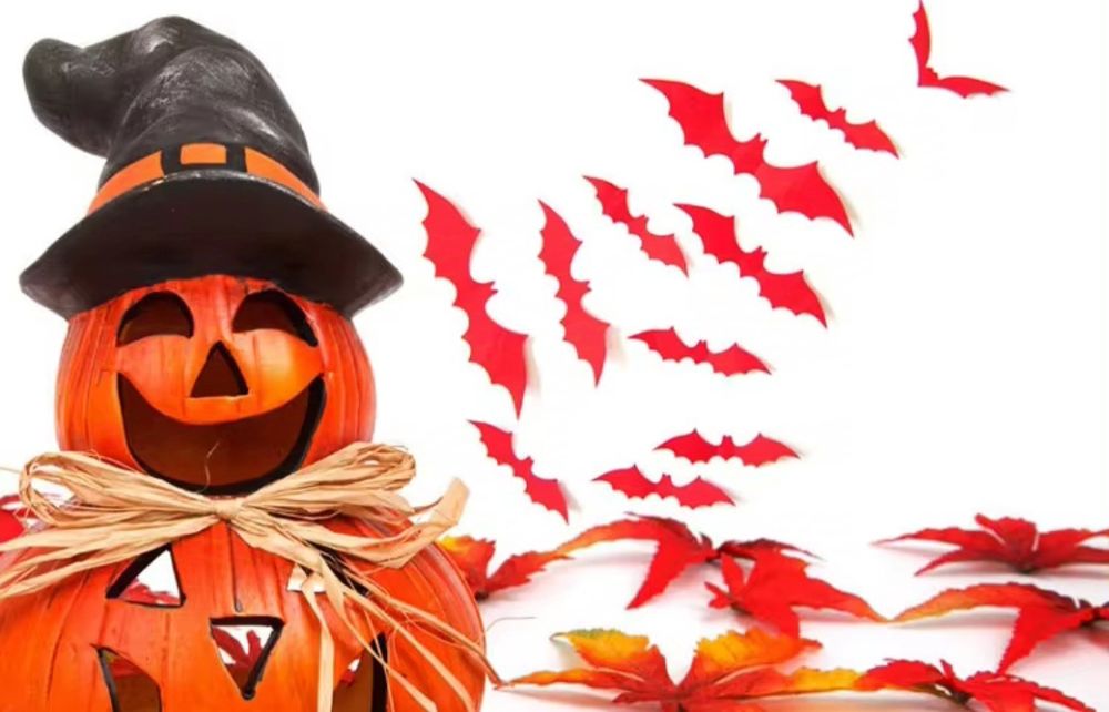 Наклейки декоративные на стену летучие мыши украшения на Хеллоуин 3д