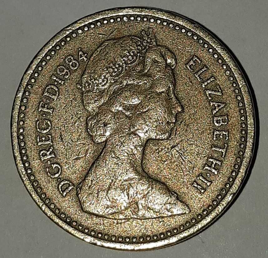 One Pound 1984 destrukt Elżbieta II moneta kolekcjonerska