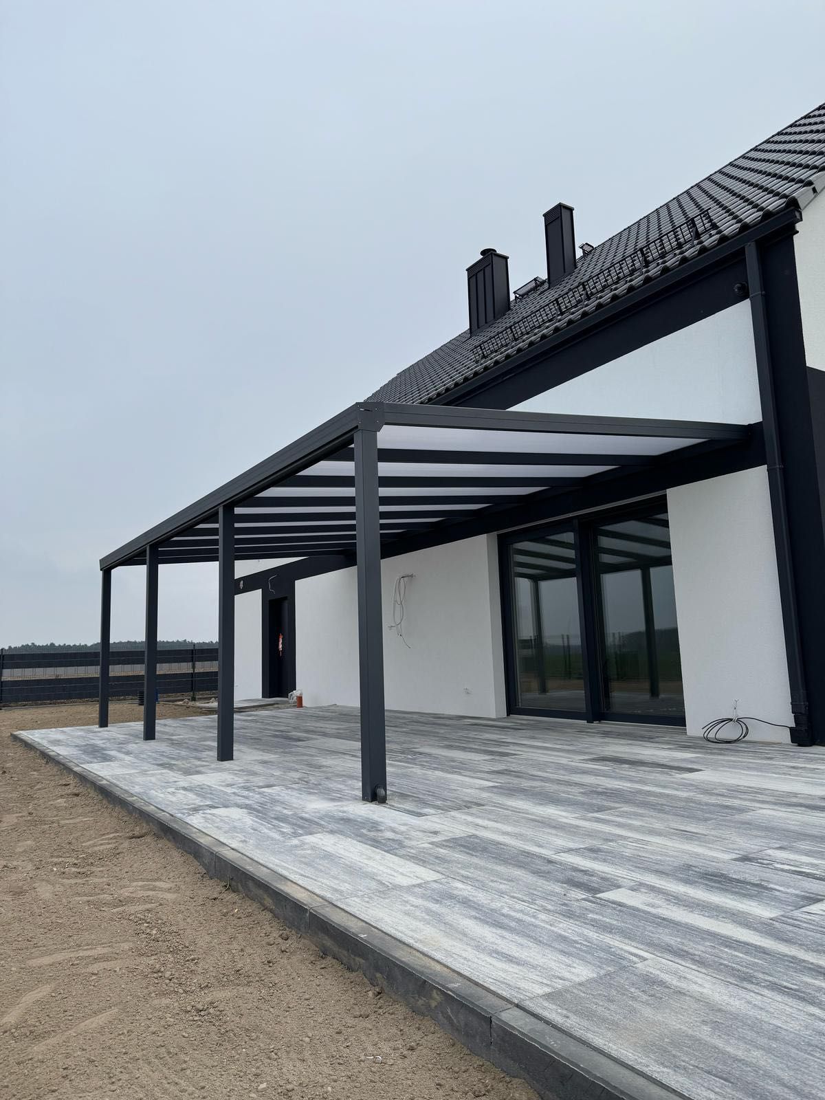 Zadaszenie Aluminiowe z Poliwęglanem 16mm 600x350 Taras , CarPort,7016