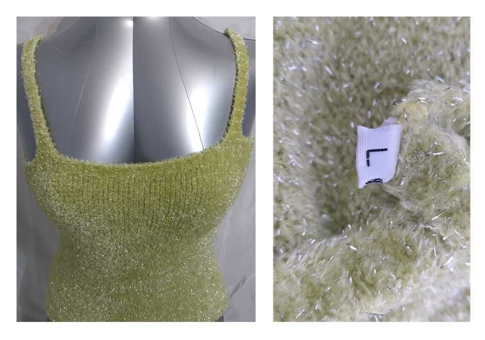 Top amarelo de alças com brilhantes Tam L