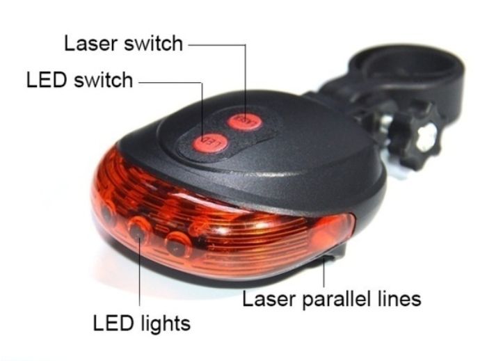 Farolim traseiro LED e laser's para bicicleta (NOVO AINDA COM CAIXA)