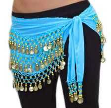 Chusta do taniec brzucha jasnoniebieska