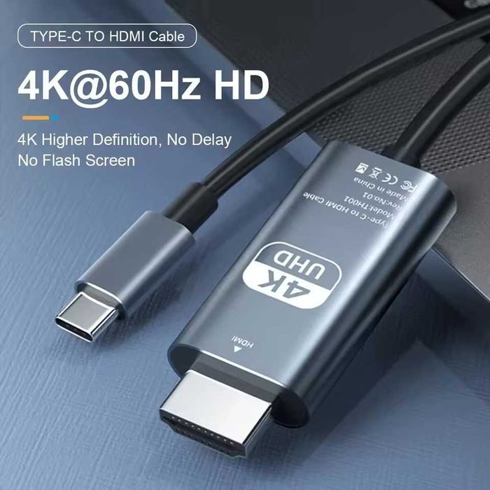 Кабель перехідник Type-C to HDMI 4K 60Hz 2м MacBook Hub Adapter