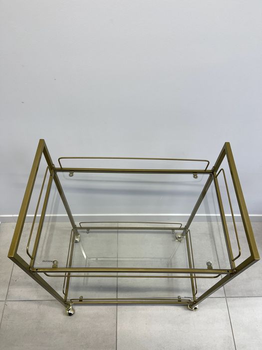 2 x ZŁOTY stolik pomocniczy na kółkach