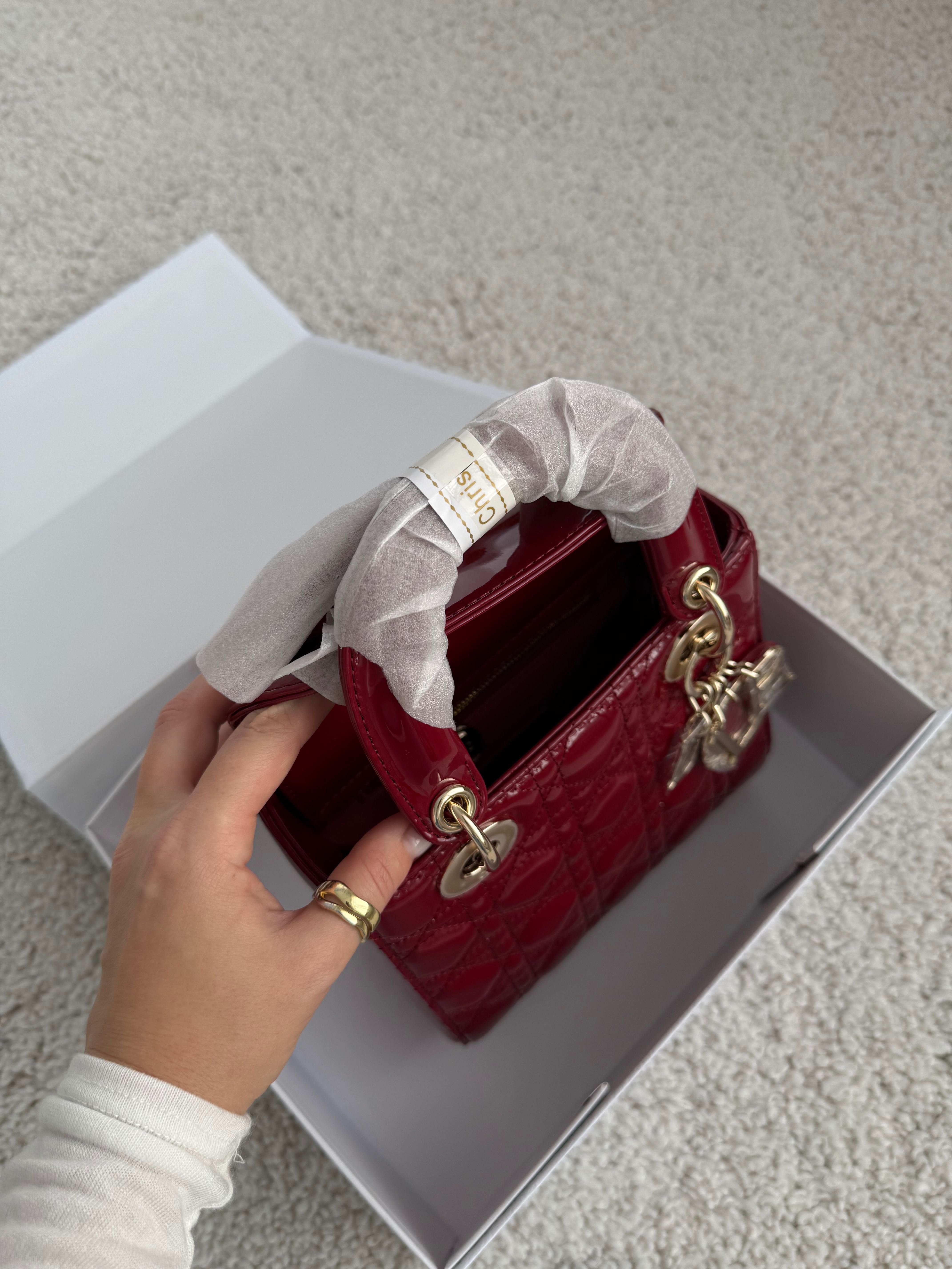 Сумка Dior Lady 20 Burgundy