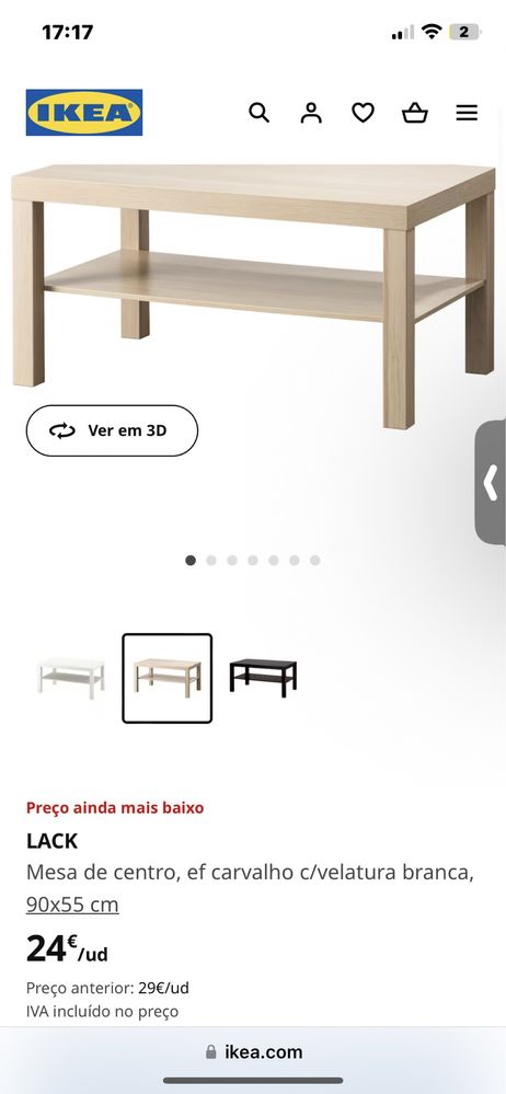 Mesa de centro de sala IKEA