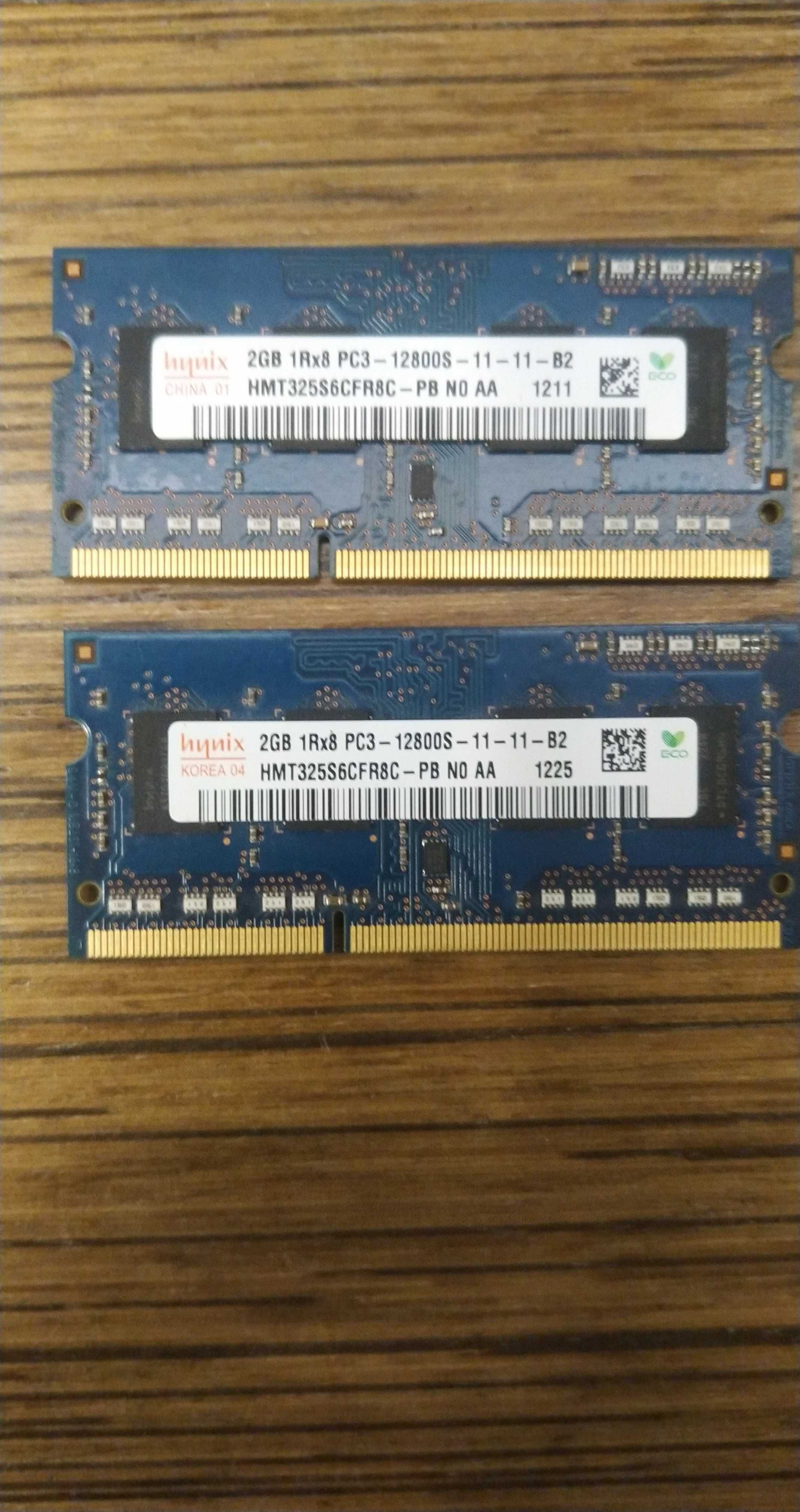 Оперативна памʼять для ноутбука DDR3  Hynix 4GB (2+2) 1Rx8 PC3 -12800S
