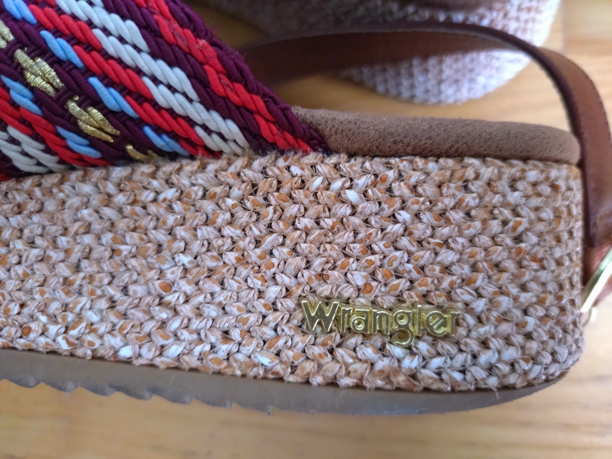 Sandałki Boho Wrangler 36 espadryle skóra naturalna platforma  koturna