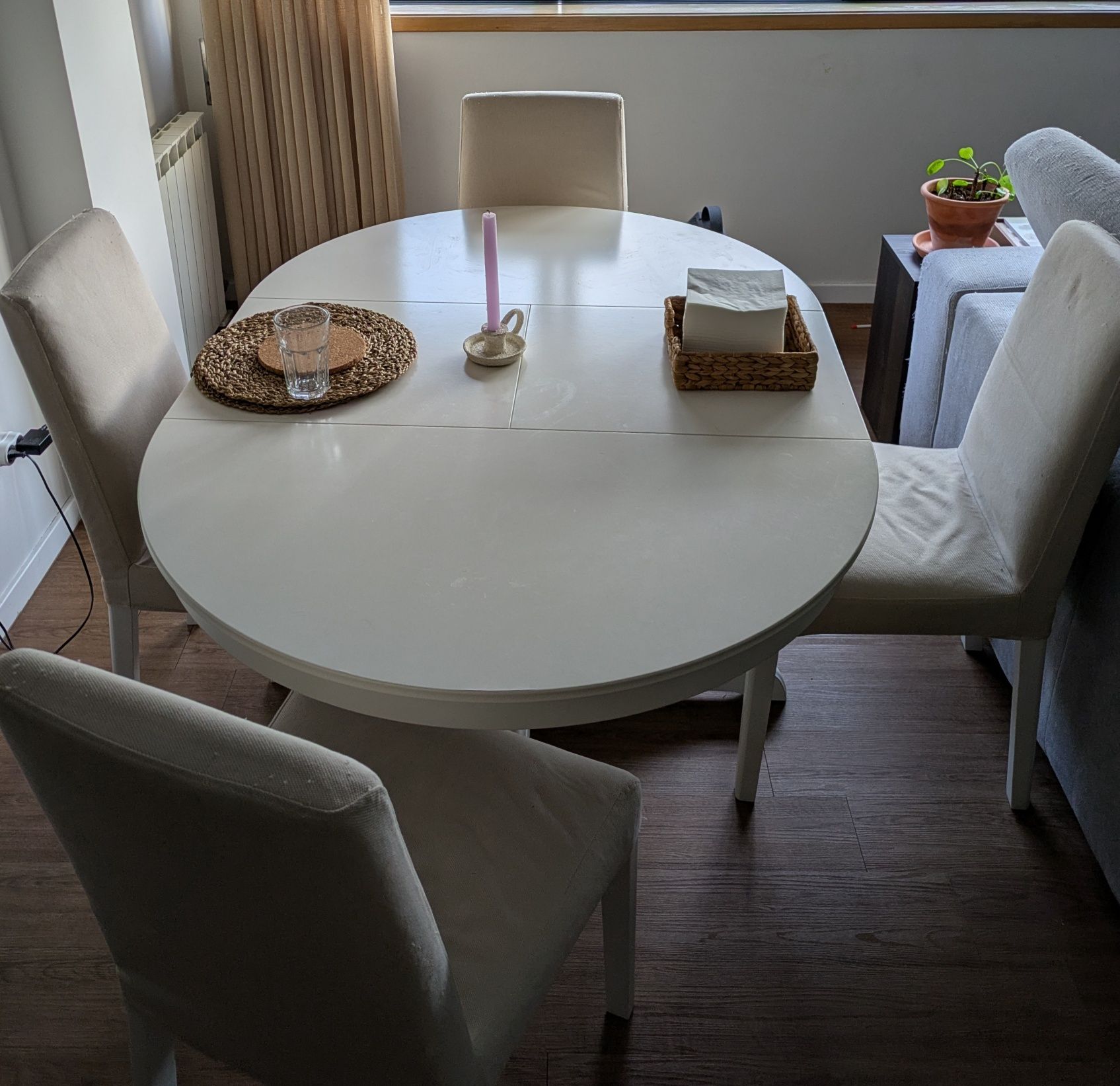 Mesa de Jantar Redonda Extensível IKEA