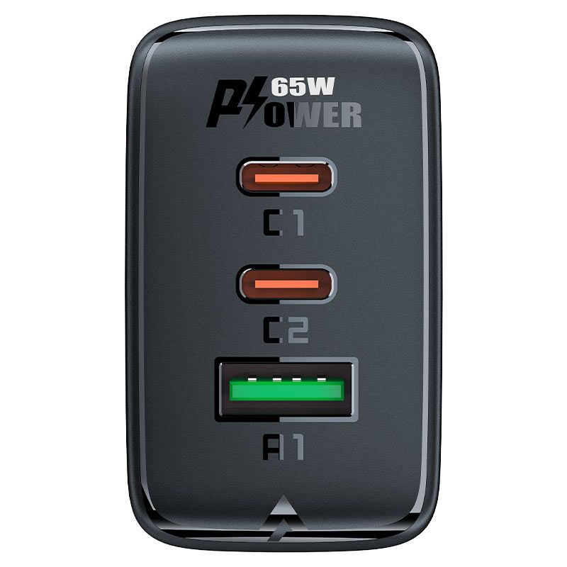 szybka ładowarka sieciowa gan 2x usb-c usb-a pps pd qc4+ 65w biała