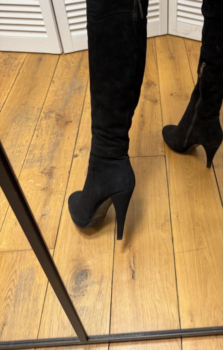 Чоботи ботфорти зимові замш