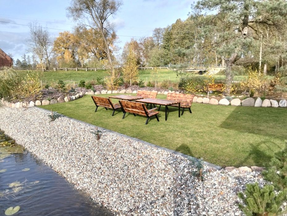 Komplet dwie ławki i stolik