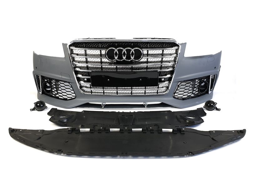 Передний бампер в стиле W12 на Audi A8 D4 2014-2017 год ауди а 8