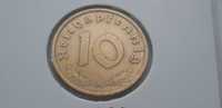 Niemcy III Rzesza 10 fenigów, pfennig 1938 rok mennica A