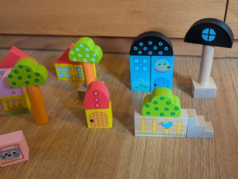 Blocos criativos madeira puzzle construção
