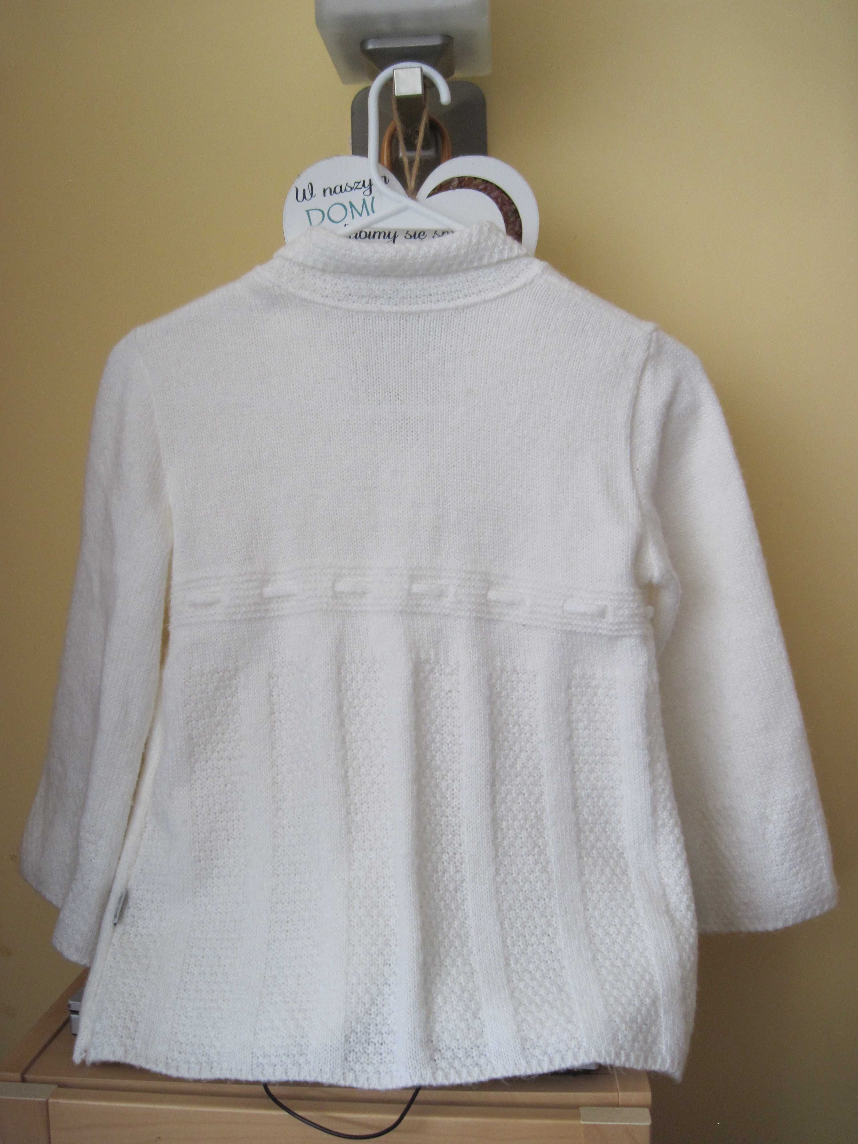 Sweter biały, bolerko na albę, sukienkę komunia, rozmiar 134