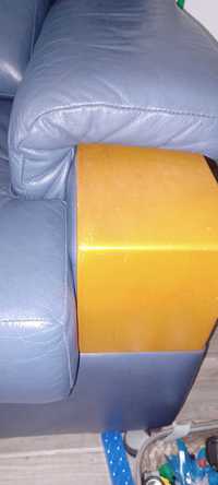 Sofa em pele original, azul porto 2 unidades com selo certificado