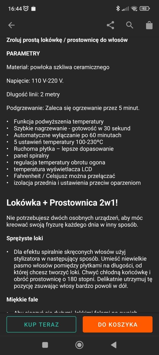 Lokówka i prostownica 2 w1