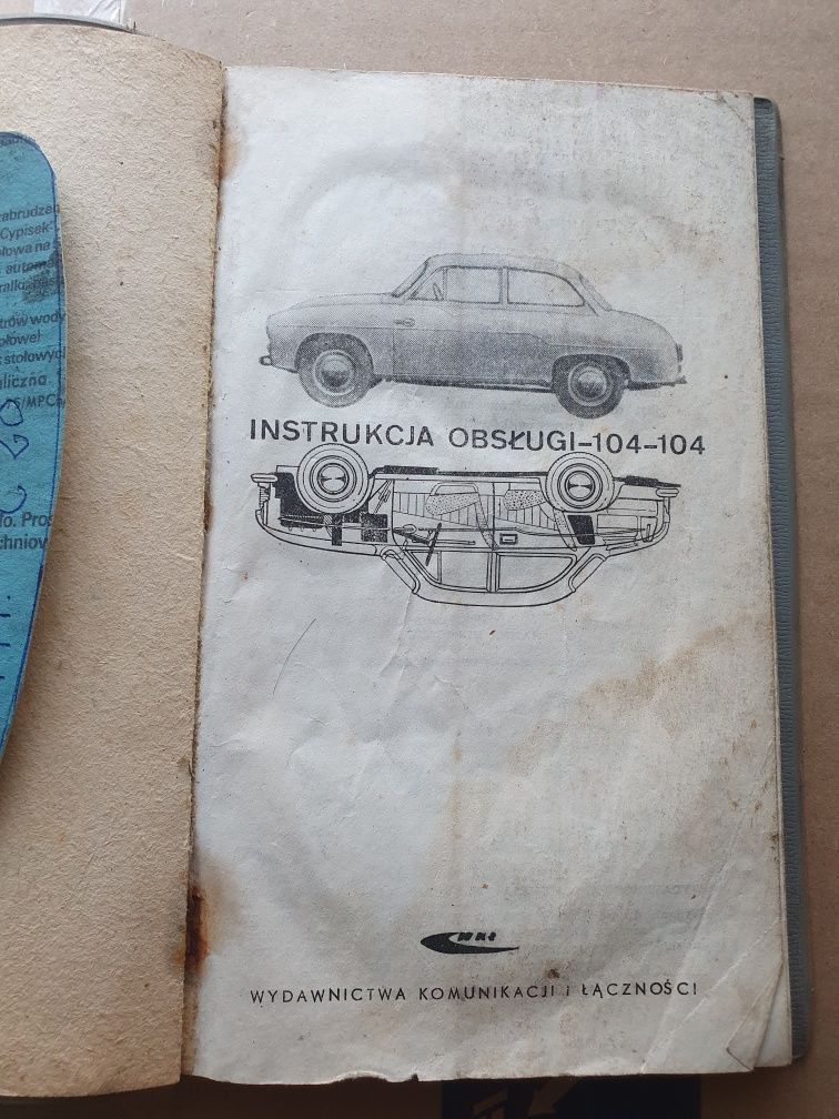 Instrukcja obsługi syrena 104 oryginał 1966