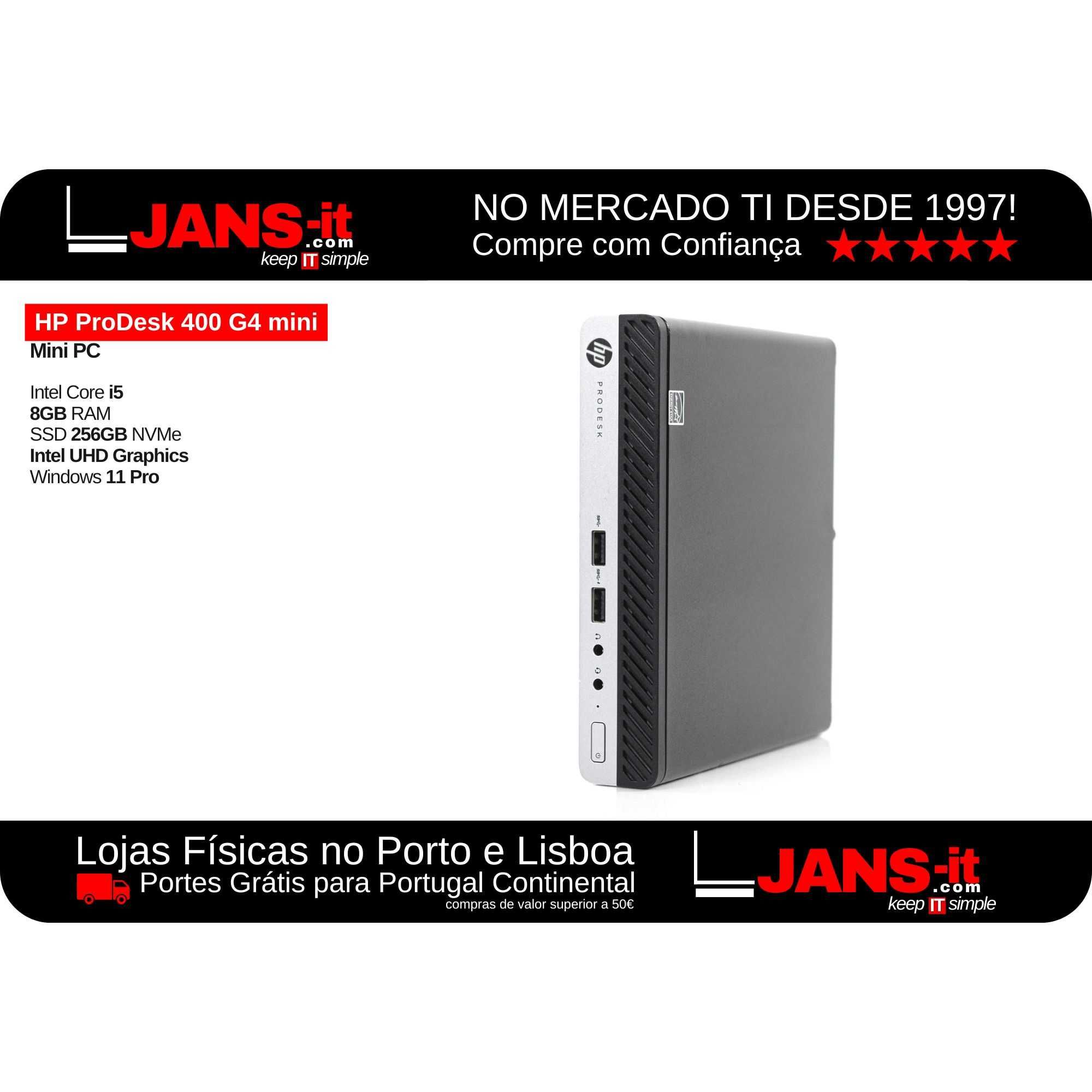Mini PC HP ProDesk 400 G4 mini i5-8500T | 8GB | SSD 256GB | Win 11 Pro