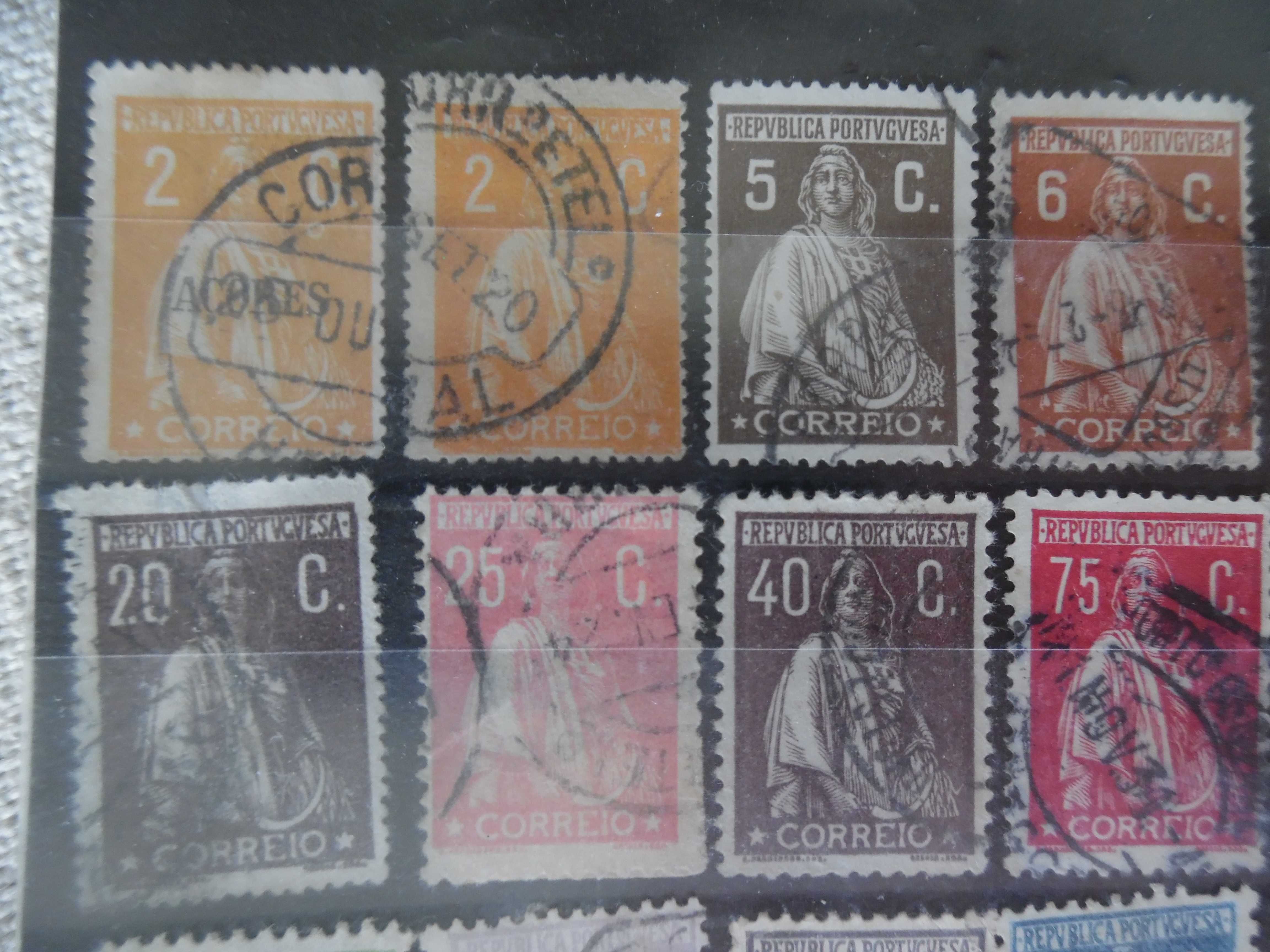 Selos Portugal 1912/1930-Lote Ceres c/ bons valores filatélicos