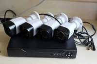 Уличный комплект видеонаблюдения на 4 проводные камеры 3мп