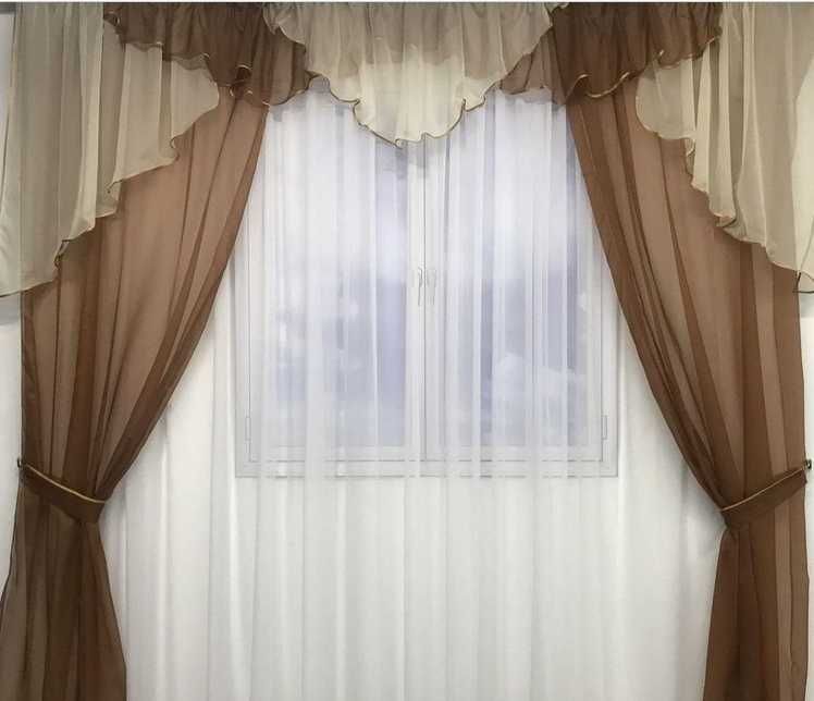 Готовый комплект ламбрекен+шторы