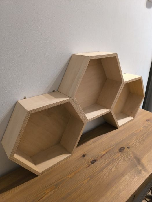 Półki sześciokątne - plaster miodu zestaw 3szt.