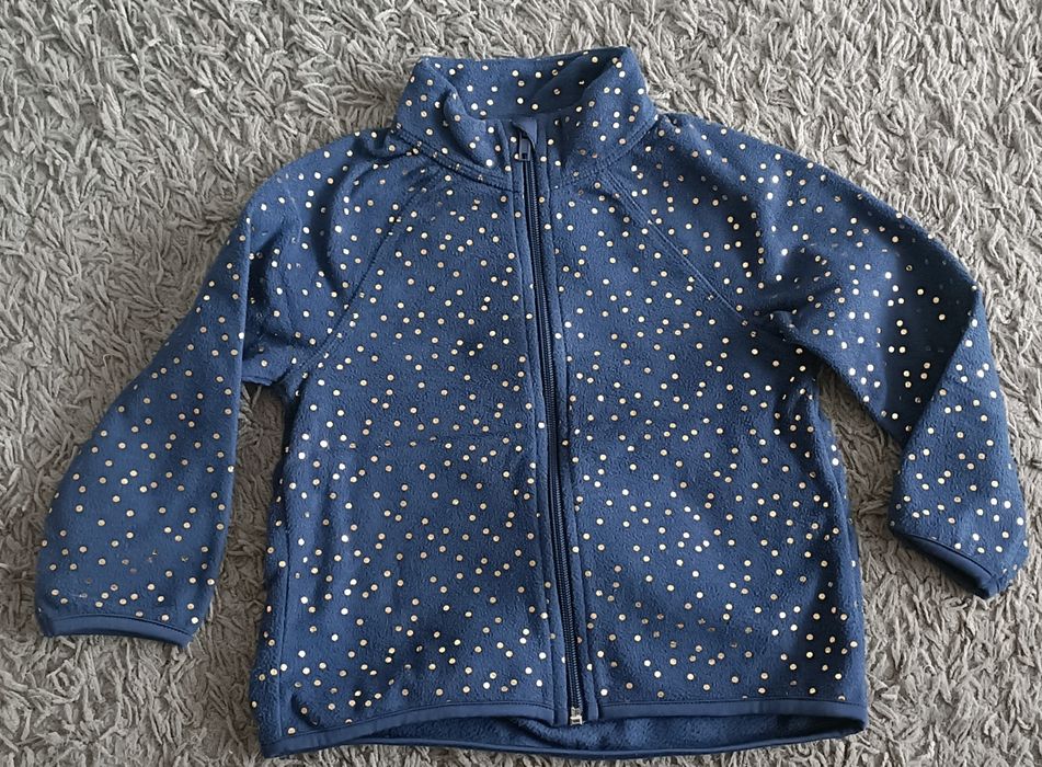 Bluza polar h&m 104 granatowy w kropki