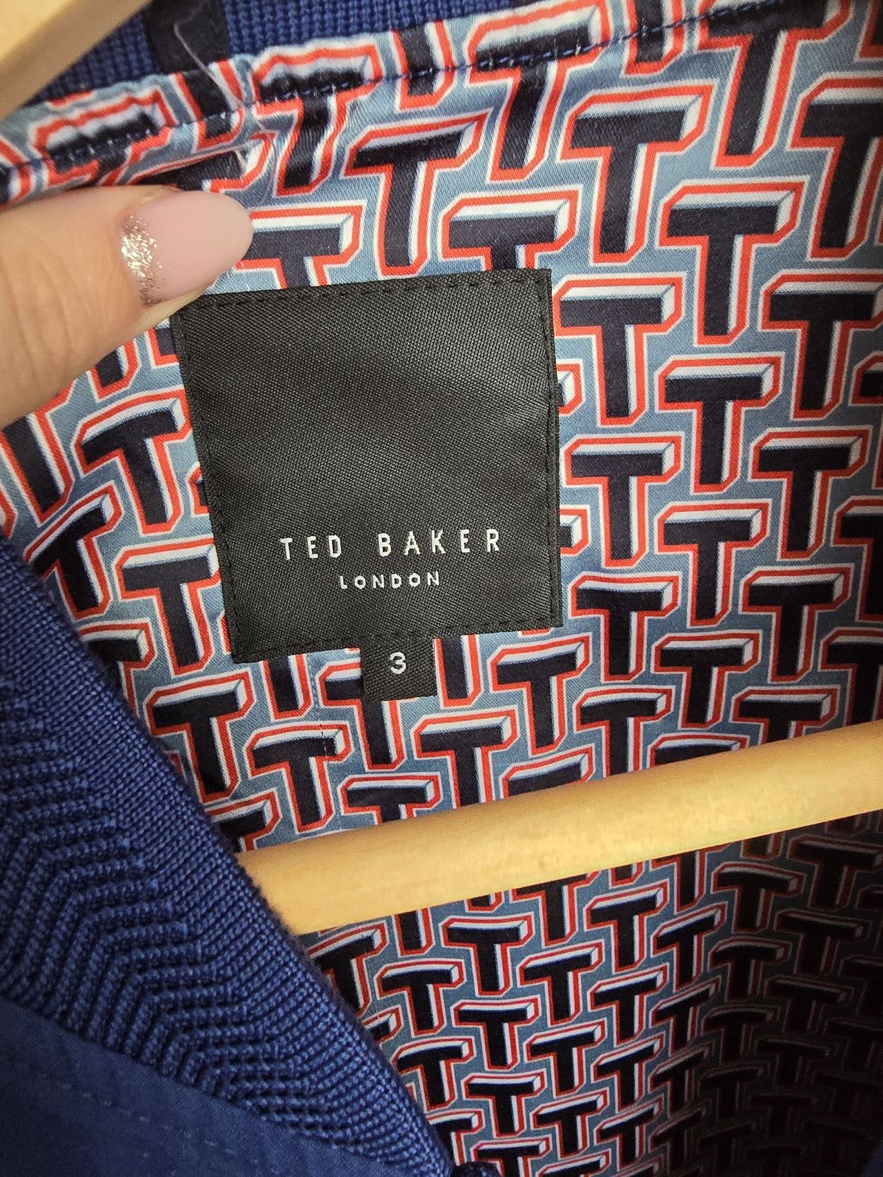 Kobaltowa wiatrówka Ted Baker męska 38 M bdb kieszonki chabrowa zamek