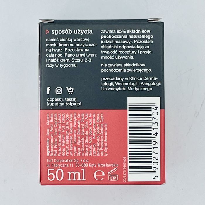 5X Tołpa Regenerująca Całonocna Maska Krem 50 Ml Green Red Fruits