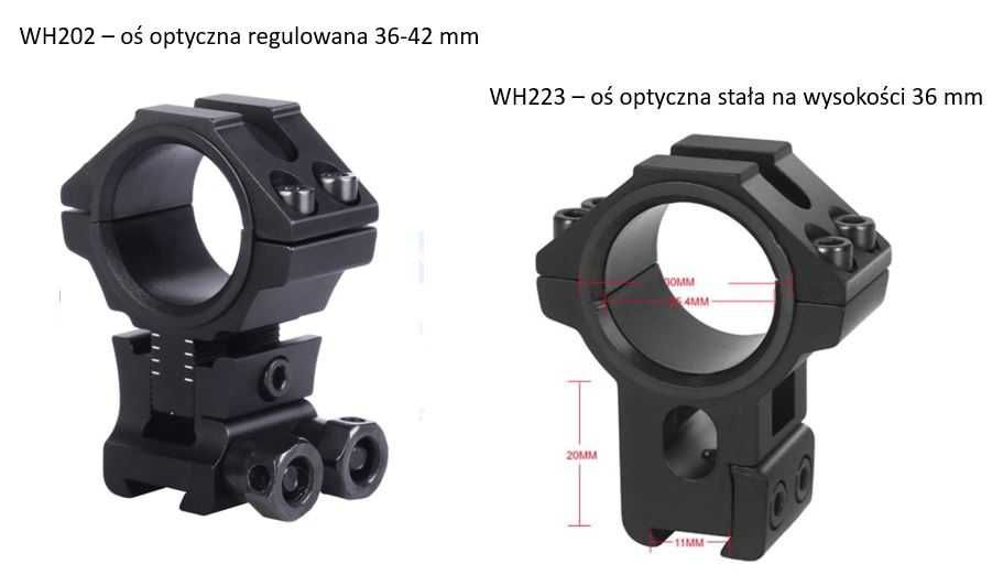 WestHunter regulowany-stały montaż optyki na szynę 11mm