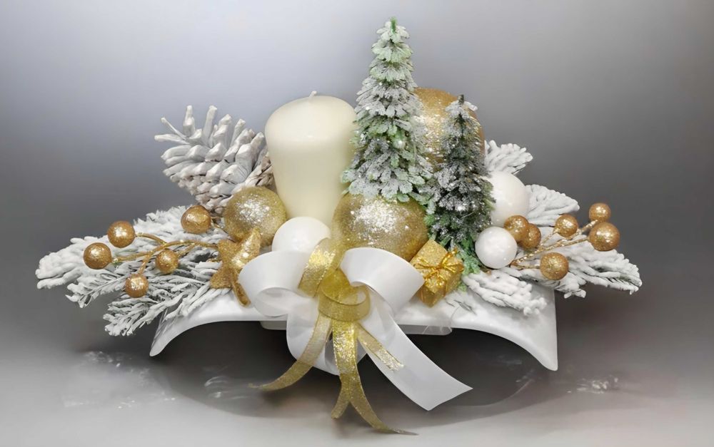 Stroik świąteczny Boże Narodzenie bożonarodzeniowy świeca B305