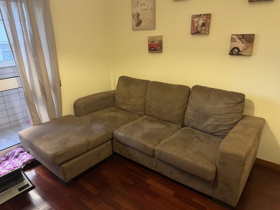Sofa 3 lugares com chaise longue