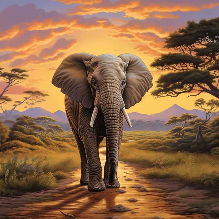 Fototapeta Słoń Natura Zwierzęta Safari Lato 3D Twój Rozmiar + KLEJ