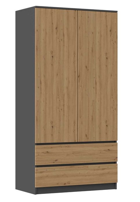 Szafa MALWA SS-90 Garderoba Drzwi 2 Szuflady 90cm RÓŻNE KOLORY
