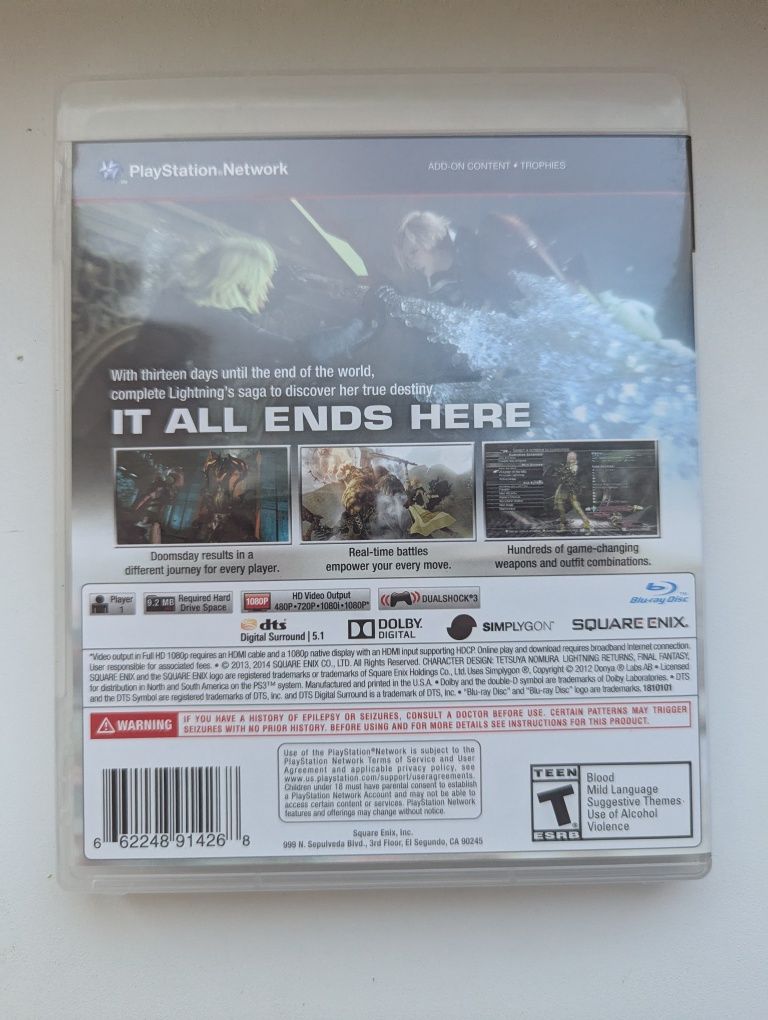 Final Fantasy 13 Lightning Returns ігри игры диски на PS3