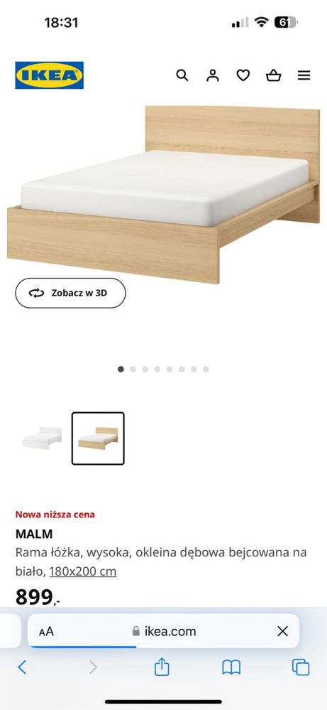 Ikea zagłowek nowy malm