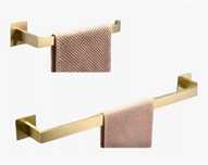 Zestaw złotych  akcesoriów łazienkowych Bronze Square z 2 elementami