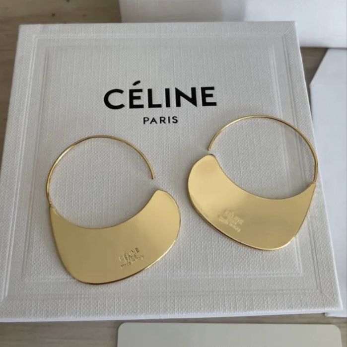 Kolczyki Celine duze logowane