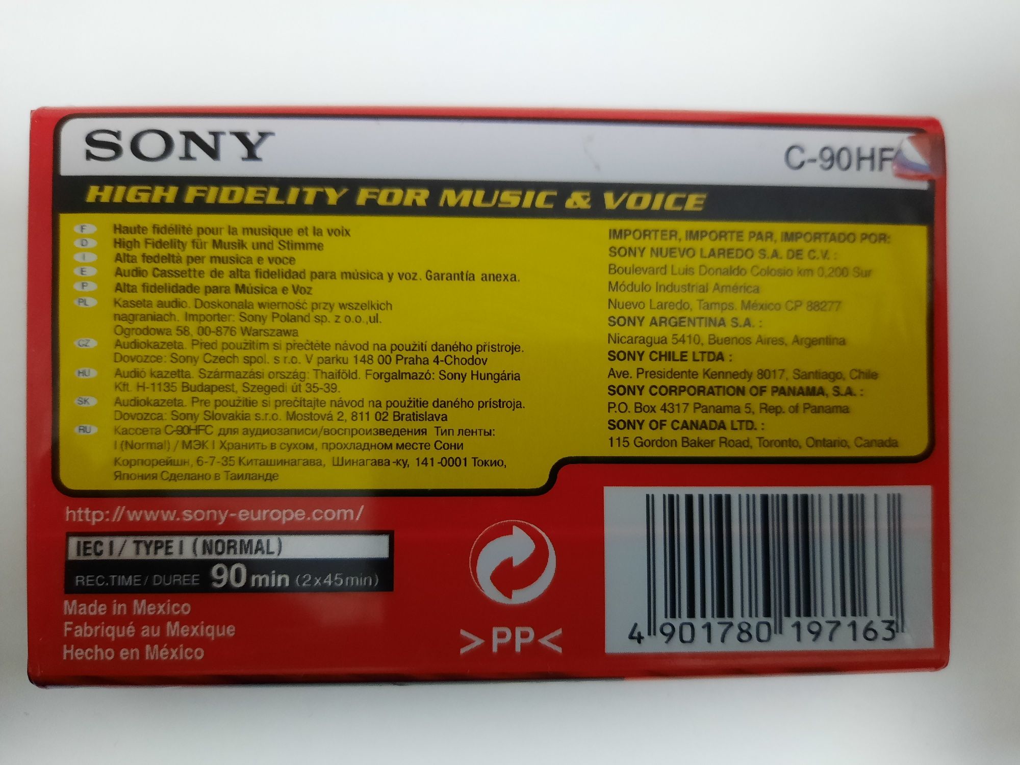 Cassete Sony HF 90