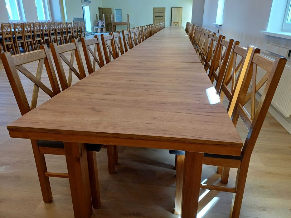 Krzesla drewniane do restauracji baru świetlicy wiejskiej sale nowe