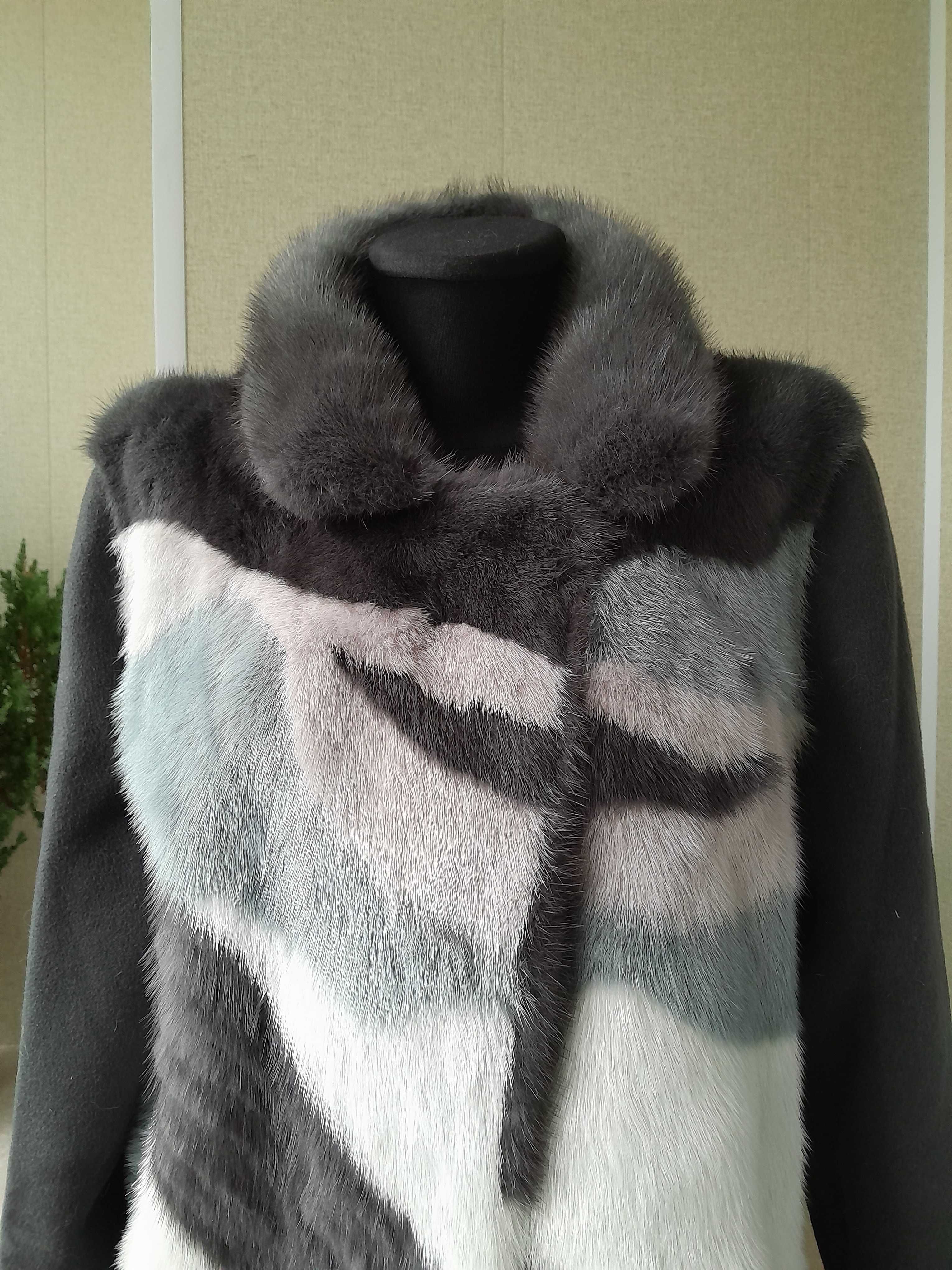 Норковая шуба серая , норковое пальто р. 46-50