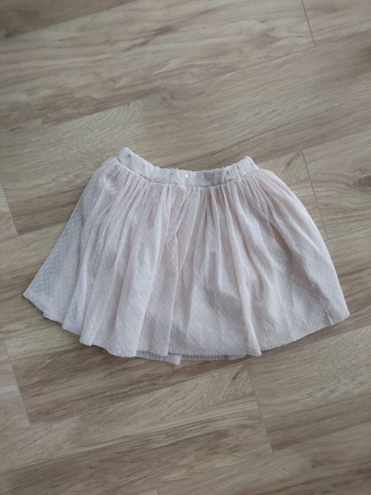 Krótka spódniczka z tiulem pudrowy róż 9 10 lat dziewczynka