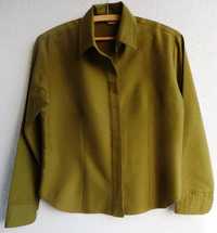Bluzka koszulowa zielono-oliwkowa