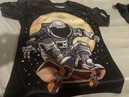 T-shirty 5 szt czarne kosmonauta